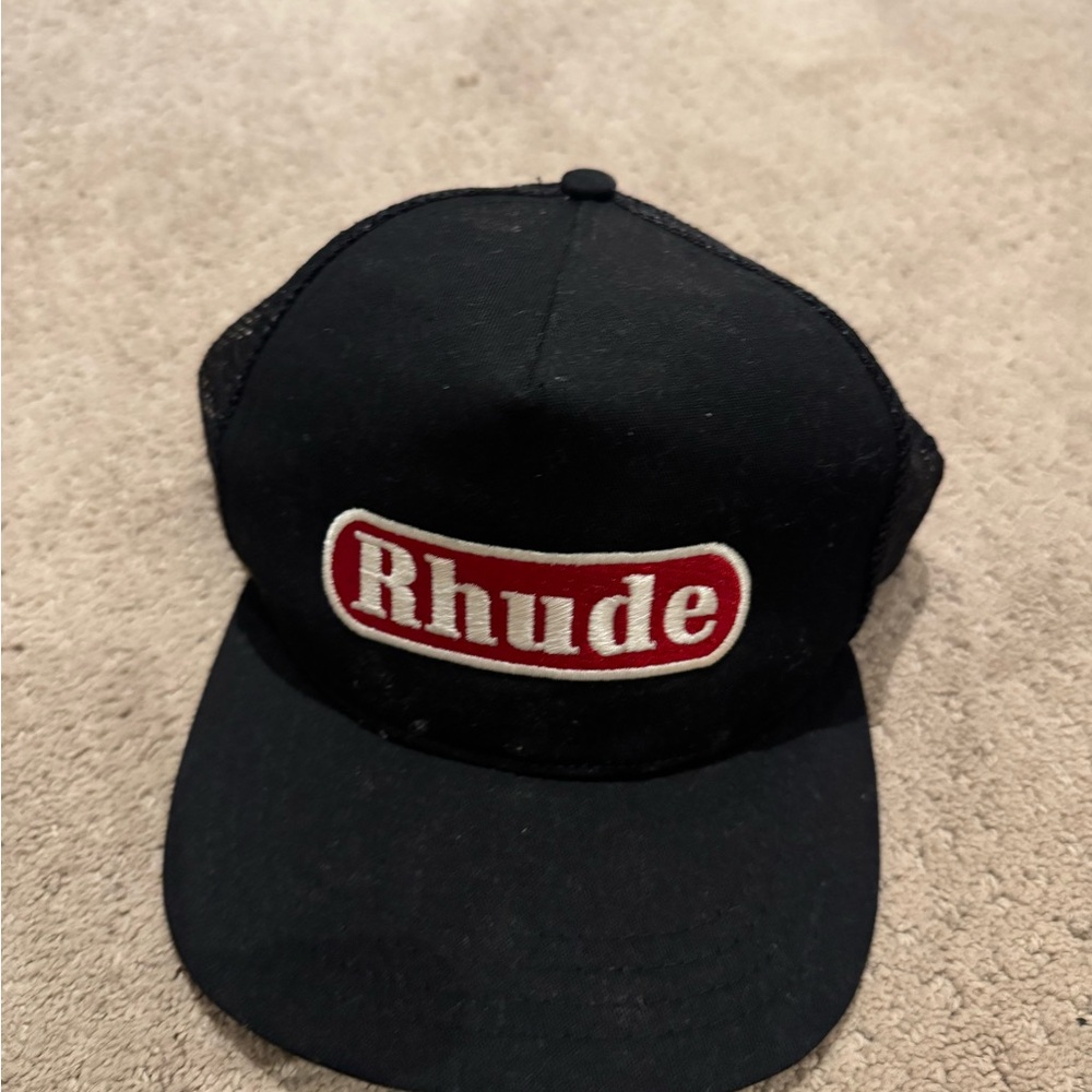 Rhude Black and Red Logo Cap